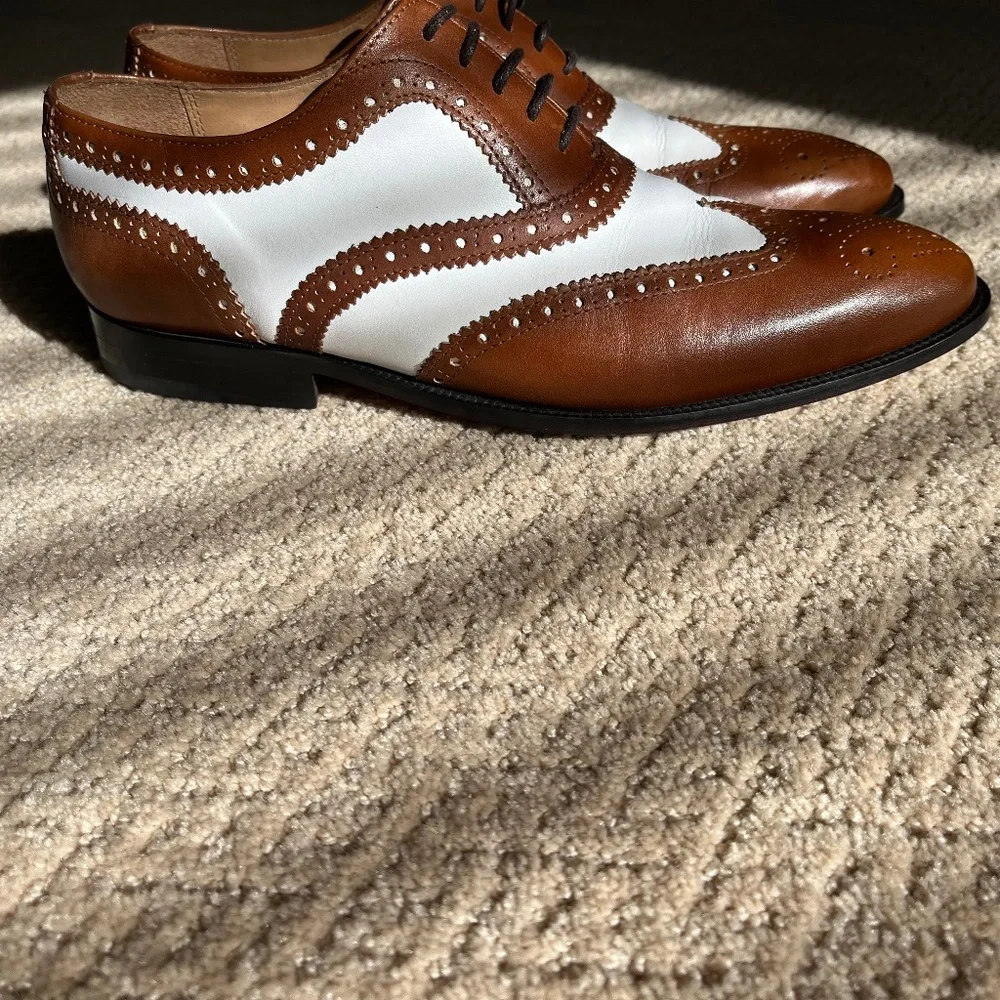 Brown & White spectators, size 9 1/2